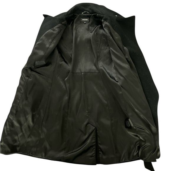 Mackage Dale Black Trench Coat with Leather Sleeves - Picture 7 of 13